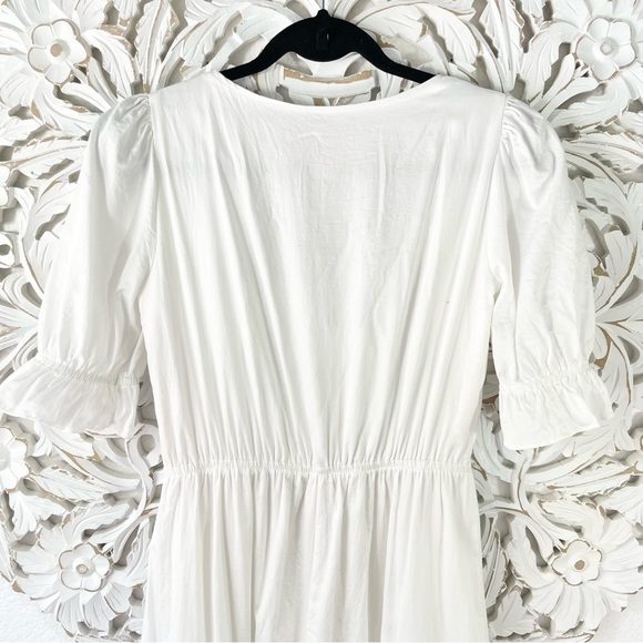 {Gal Meets Glam} Anthropologie Blakely White Cotton Ruffle Midi Dress, Size 2 - Picture 6 of 8